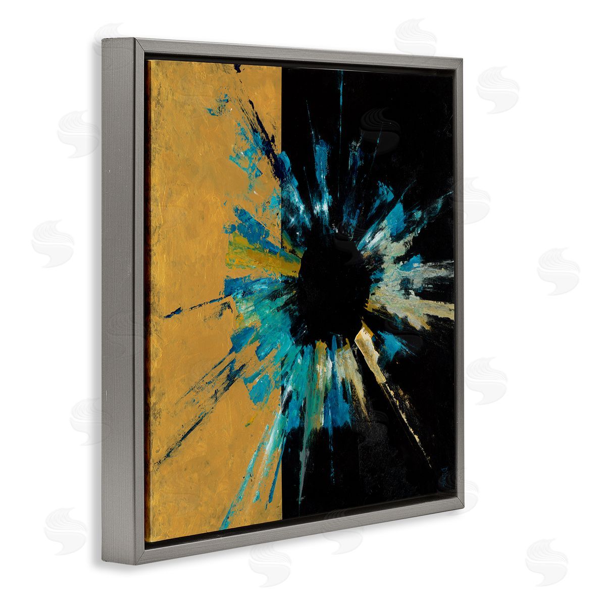 Cosmic Abstract Painting Grey Floating Frame Canvas Wall Art, Home Decor by Dina D'Argo