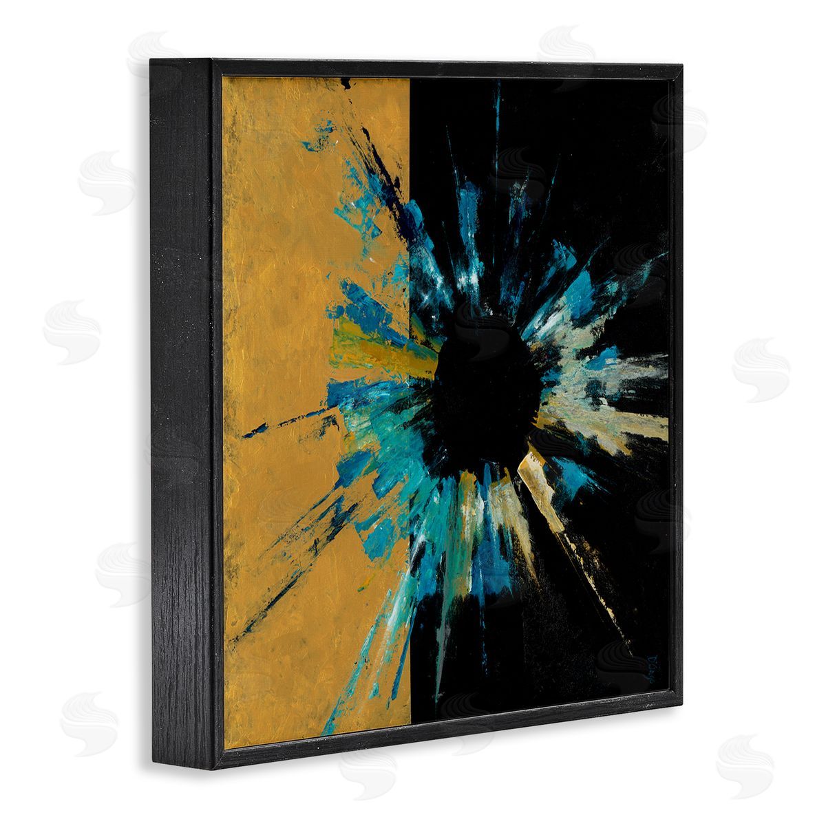 Cosmic Abstract Painting Black Frame Print Wall Art, Home Decor by Dina D'Argo