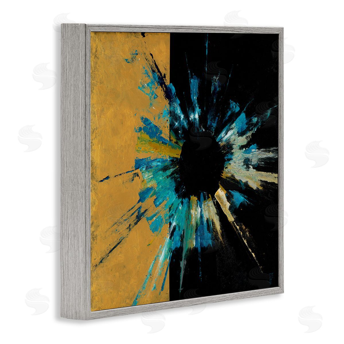 Cosmic Abstract Painting Grey Frame Print Wall Art, Home Decor by Dina D'Argo