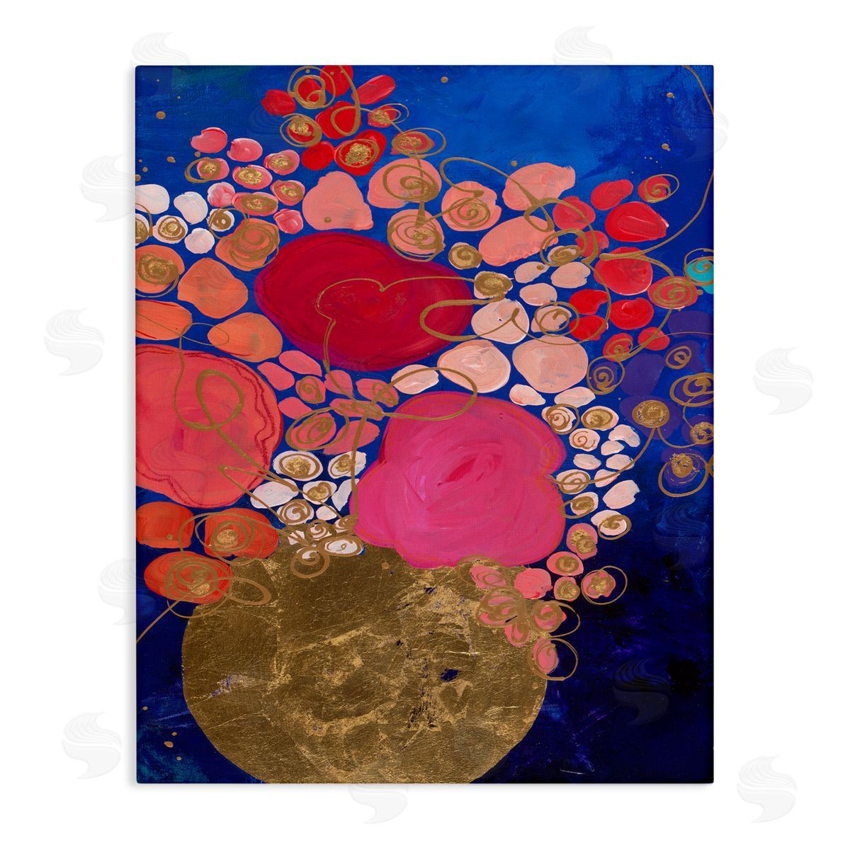 Bunches of Happy Red Canvas Wall Art, Home Decor by Ruth Fromstein