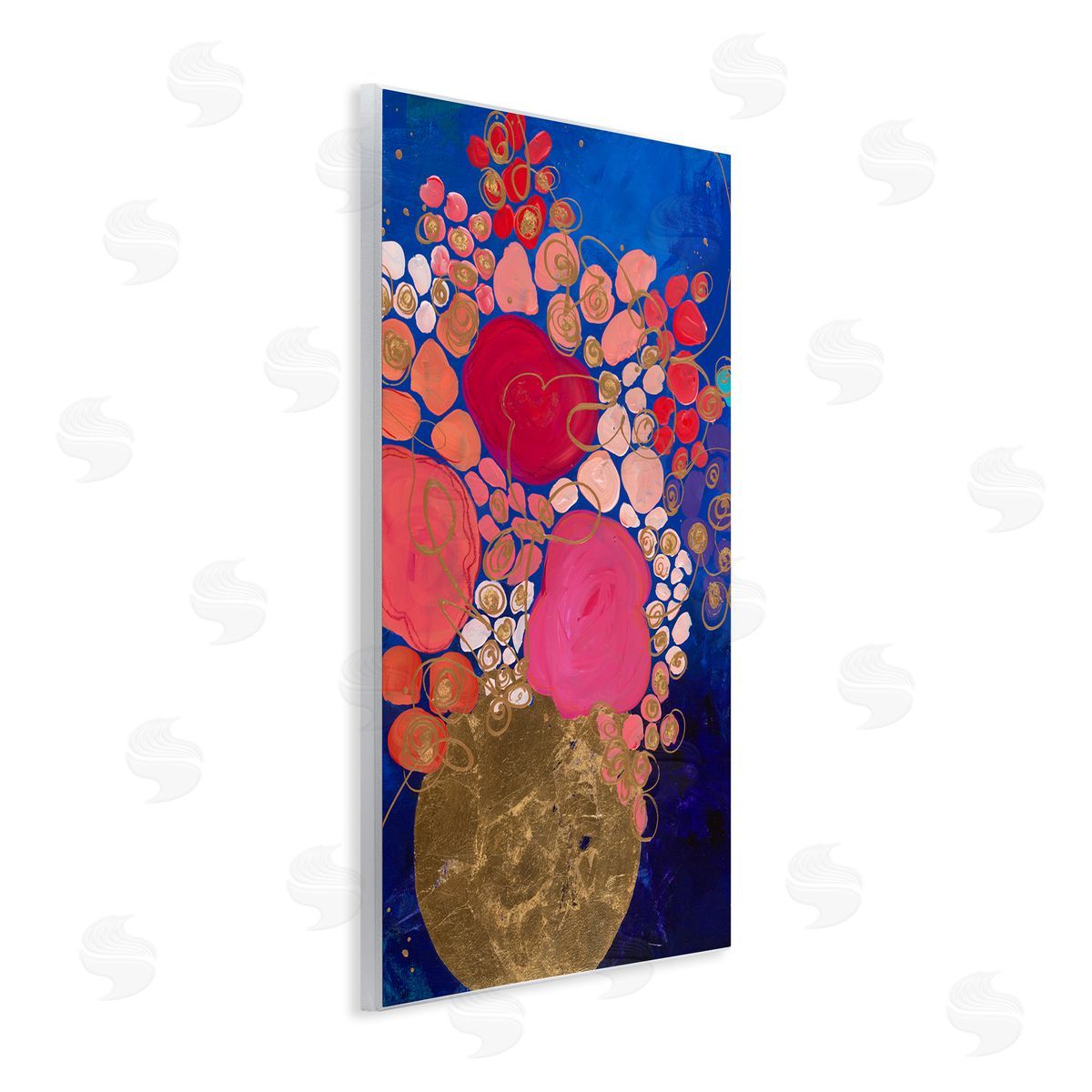 Bunches of Happy Red Wood Plaque Wall Art, Home Decor by Ruth Fromstein