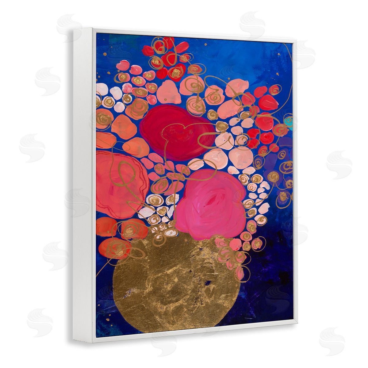 Bunches of Happy Red White Frame Print Wall Art, Home Decor by Ruth Fromstein