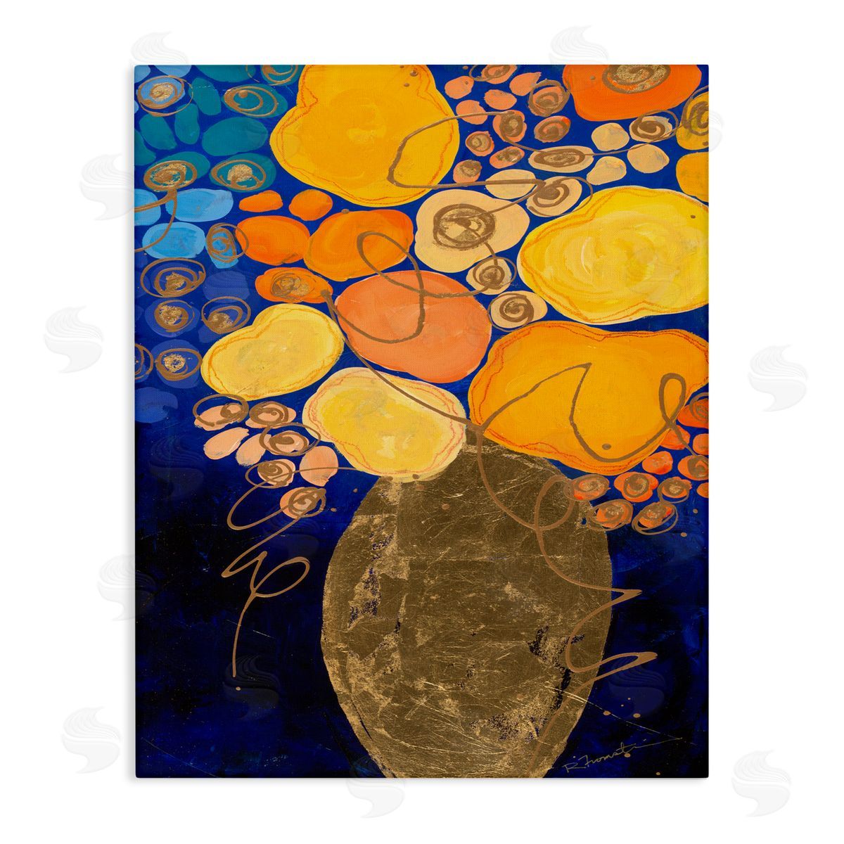 Bunches of Happy Yellow Canvas Wall Art, Home Decor by Ruth Fromstein