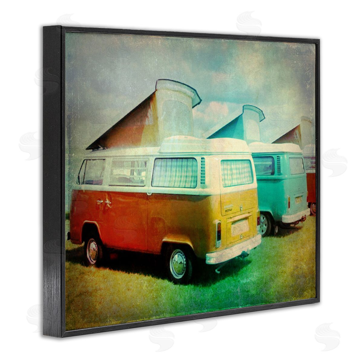 Beach Vans Retro Photography Black Frame Print Wall Art, Home Decor by Ashley Calhoun