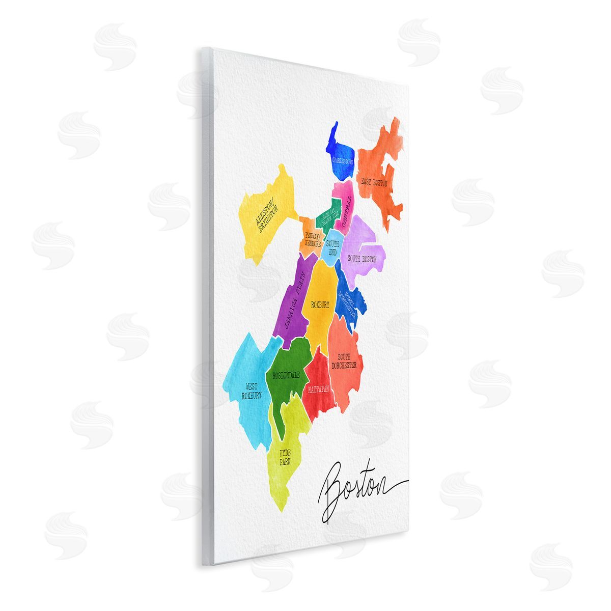 Colorful Boston MA Map Wood Plaque Wall Art, Home Decor by Stupell Studio