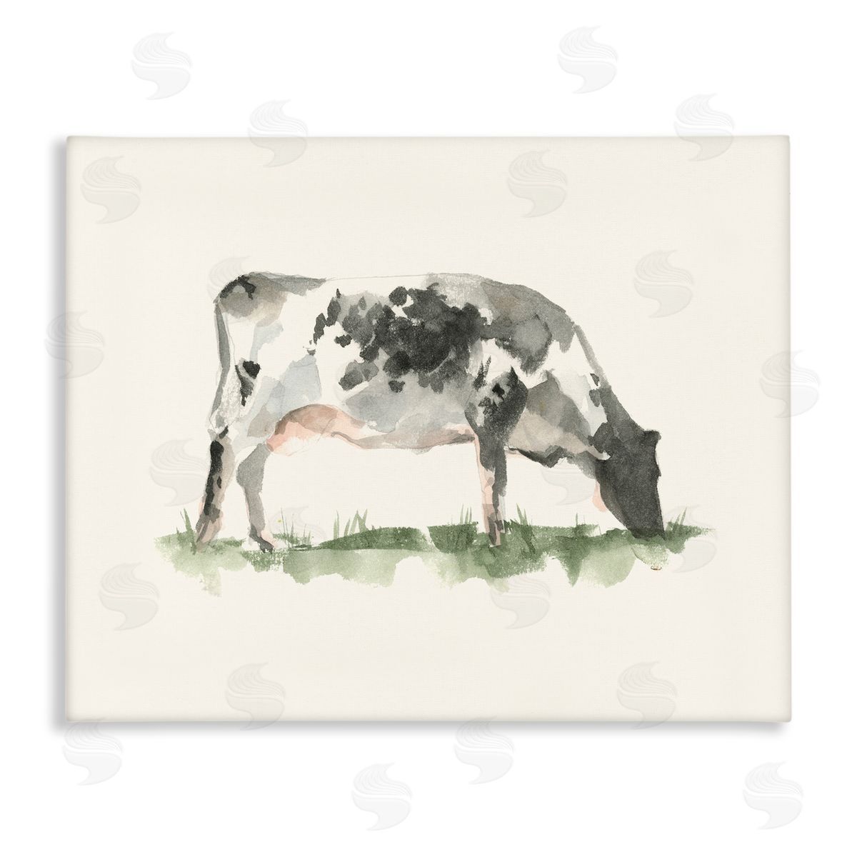 Grazing Farm Animal Cattle Canvas Wall Art, Home Decor by Ethan Harper