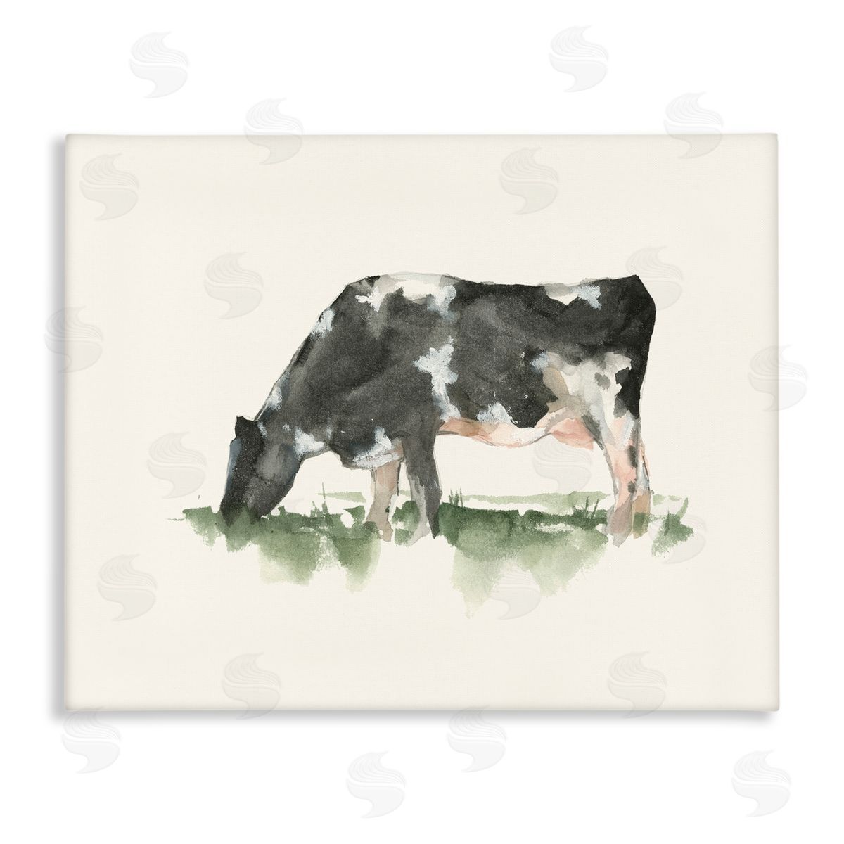 Grazing Farm Animal Cow Canvas Wall Art, Home Decor by Ethan Harper