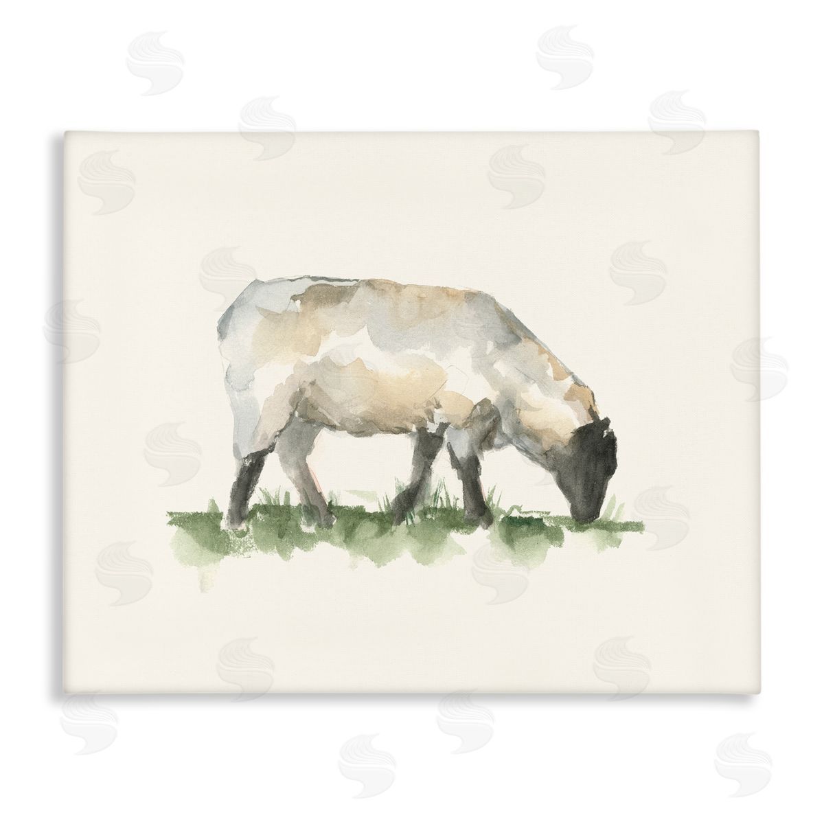 Grazing Farm Animal Sheep Canvas Wall Art, Home Decor by Ethan Harper