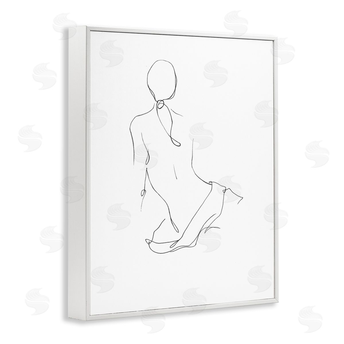 Gestural Contour Right White Frame Print Wall Art, Home Decor by Ethan Harper