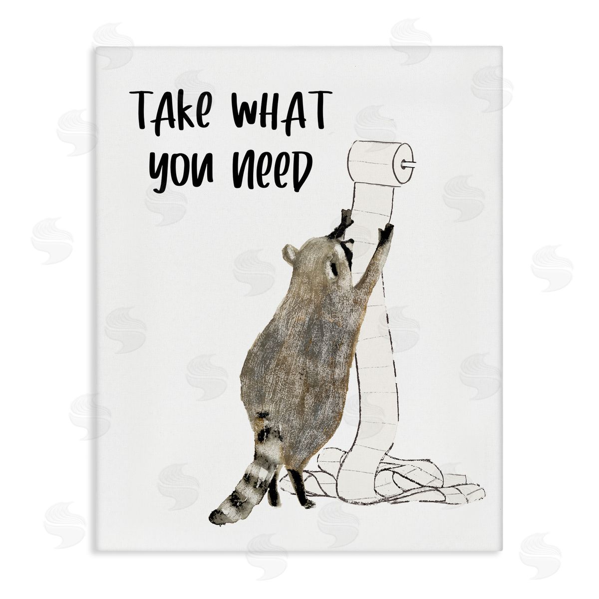 Take What You Need Racoon Canvas Wall Art, Home Decor by Victoria Barnes