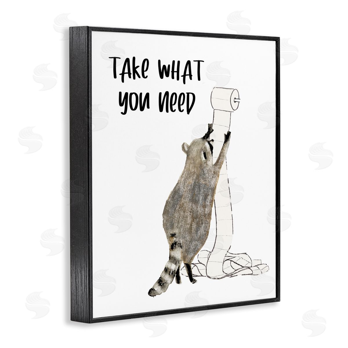 Take What You Need Racoon Black Frame Print Wall Art, Home Decor by Victoria Barnes