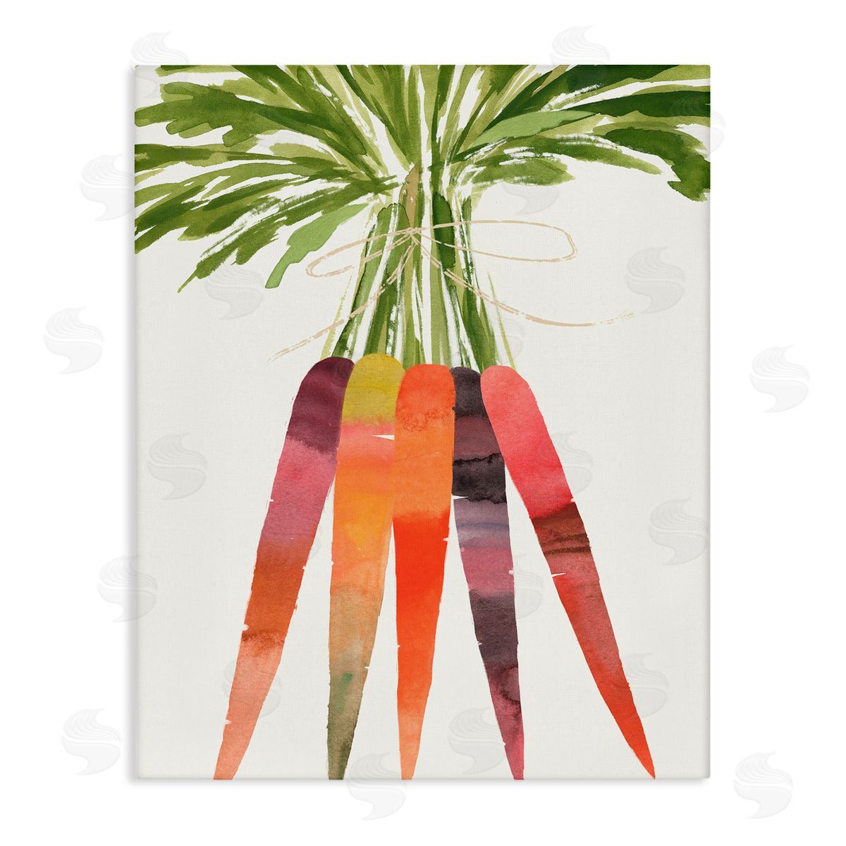 Vibrant Bunch Carrots Canvas Wall Art, Home Decor by Annie Warren