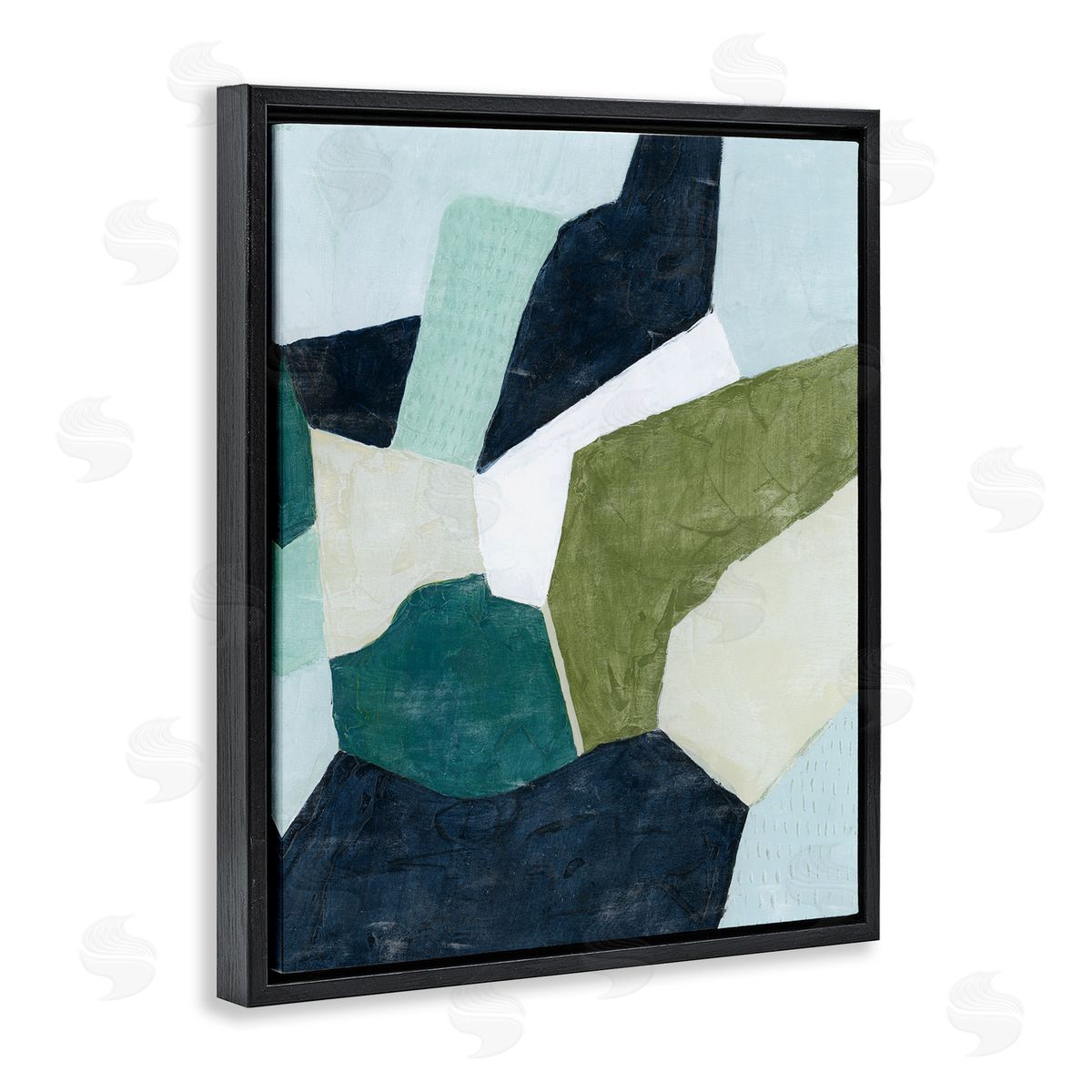 Dirty Martini Abstract Design Black Floating Frame Canvas Wall Art, Home Decor by Grace Popp