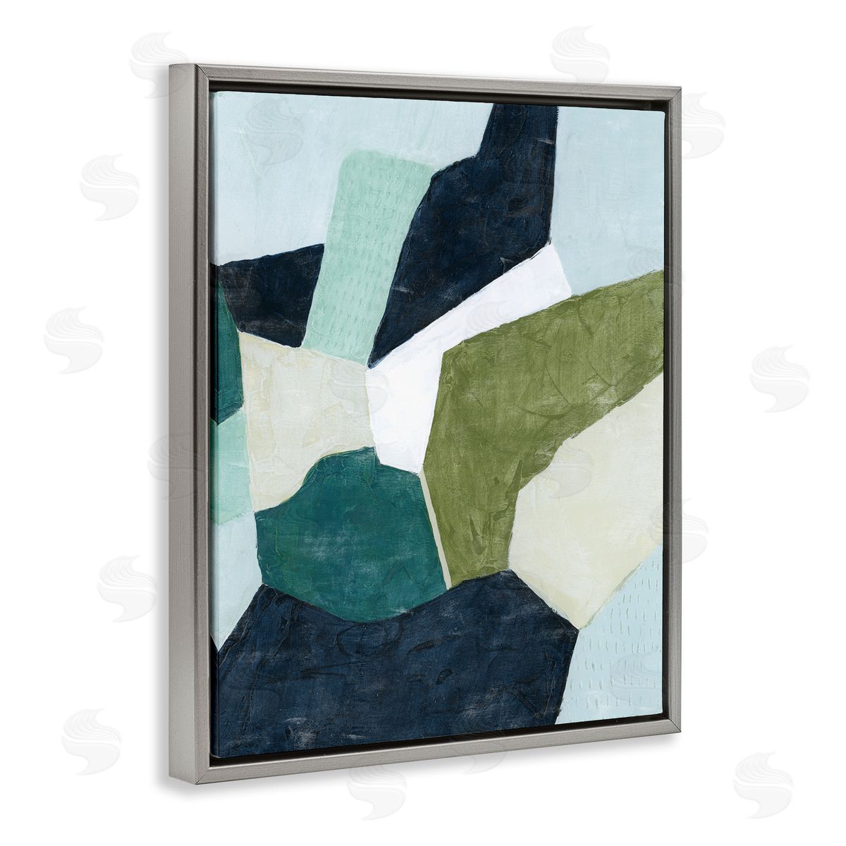 Dirty Martini Abstract Design Grey Floating Frame Canvas Wall Art, Home Decor by Grace Popp