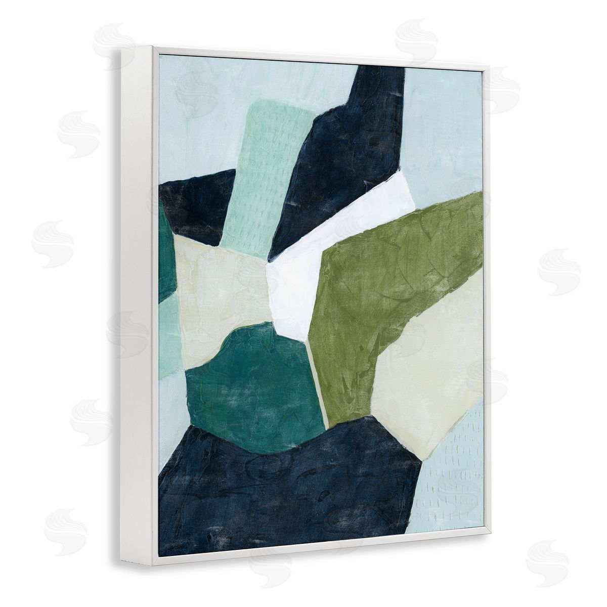 Dirty Martini Abstract Design White Frame Print Wall Art, Home Decor by Grace Popp