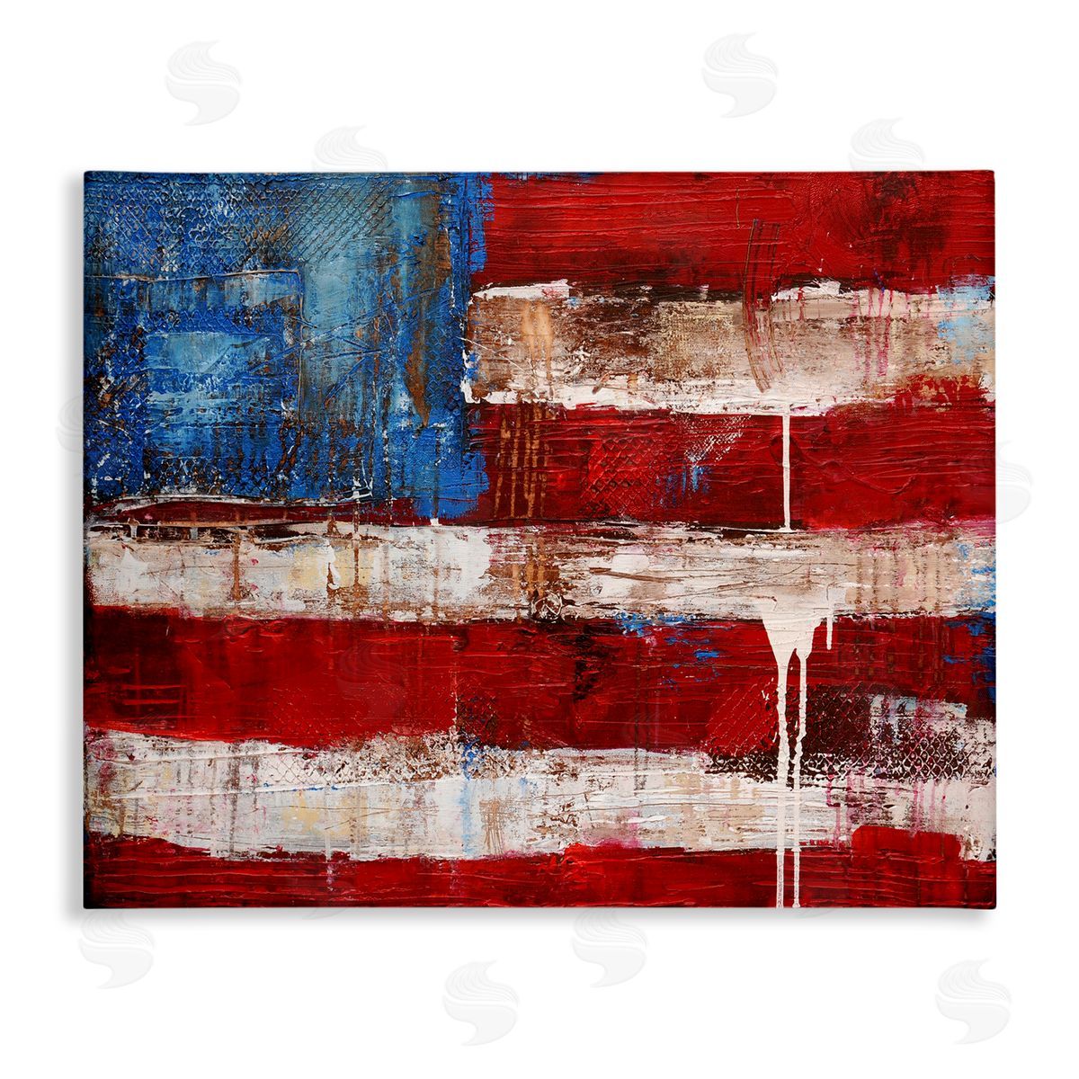 Abstract American Flag Painting Canvas Wall Art, Home Decor by Erin Ashley