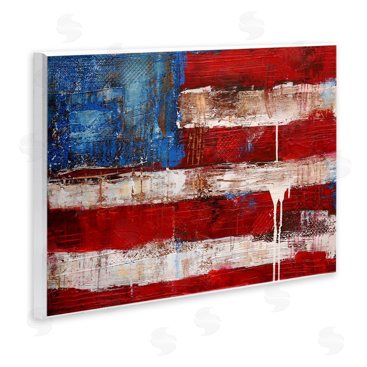 Abstract American Flag Painting Wood Plaque Wall Art, Home Decor by Erin Ashley