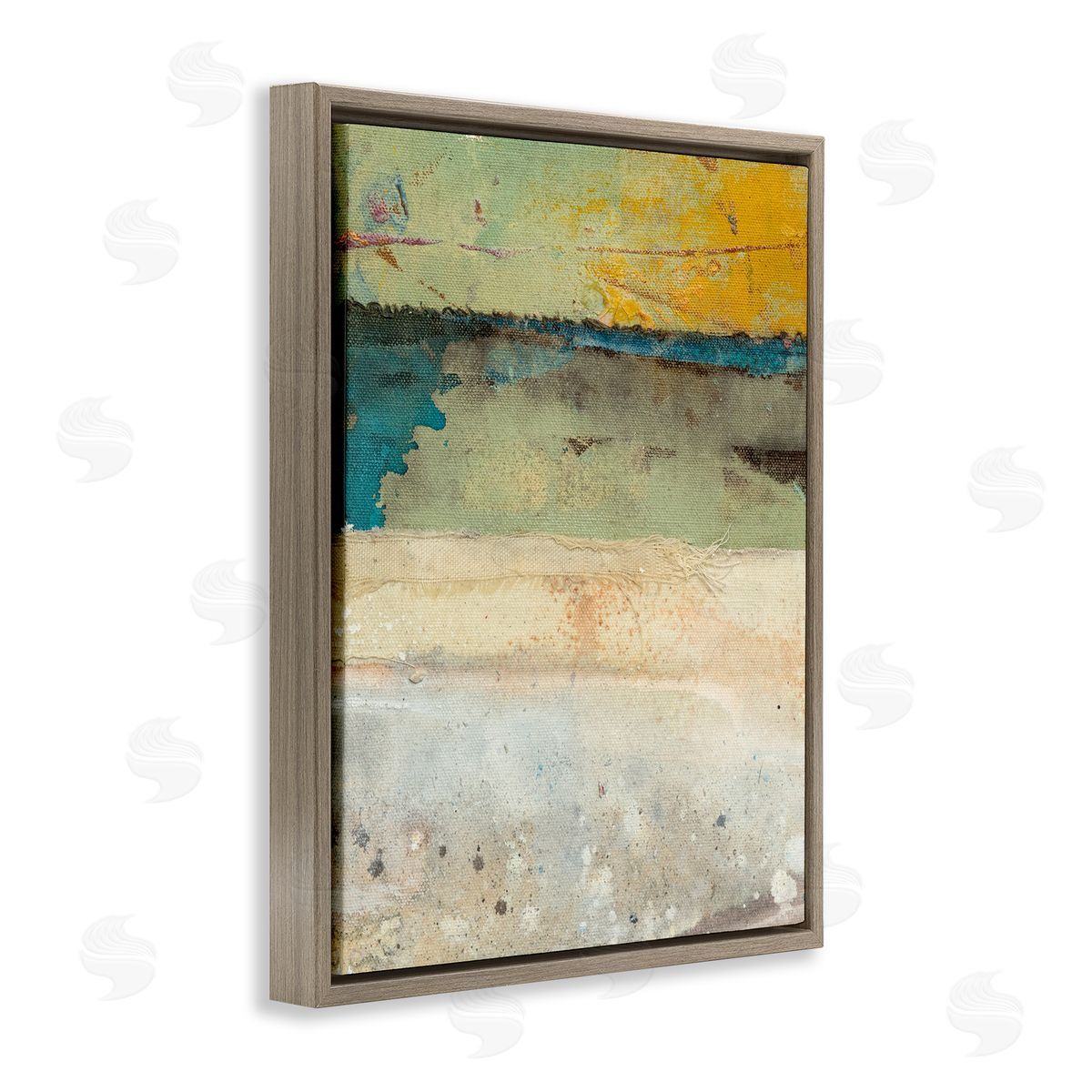 Broken to Beautiful Painting Brown Floating Frame Canvas Wall Art, Home Decor by Erin Ashley
