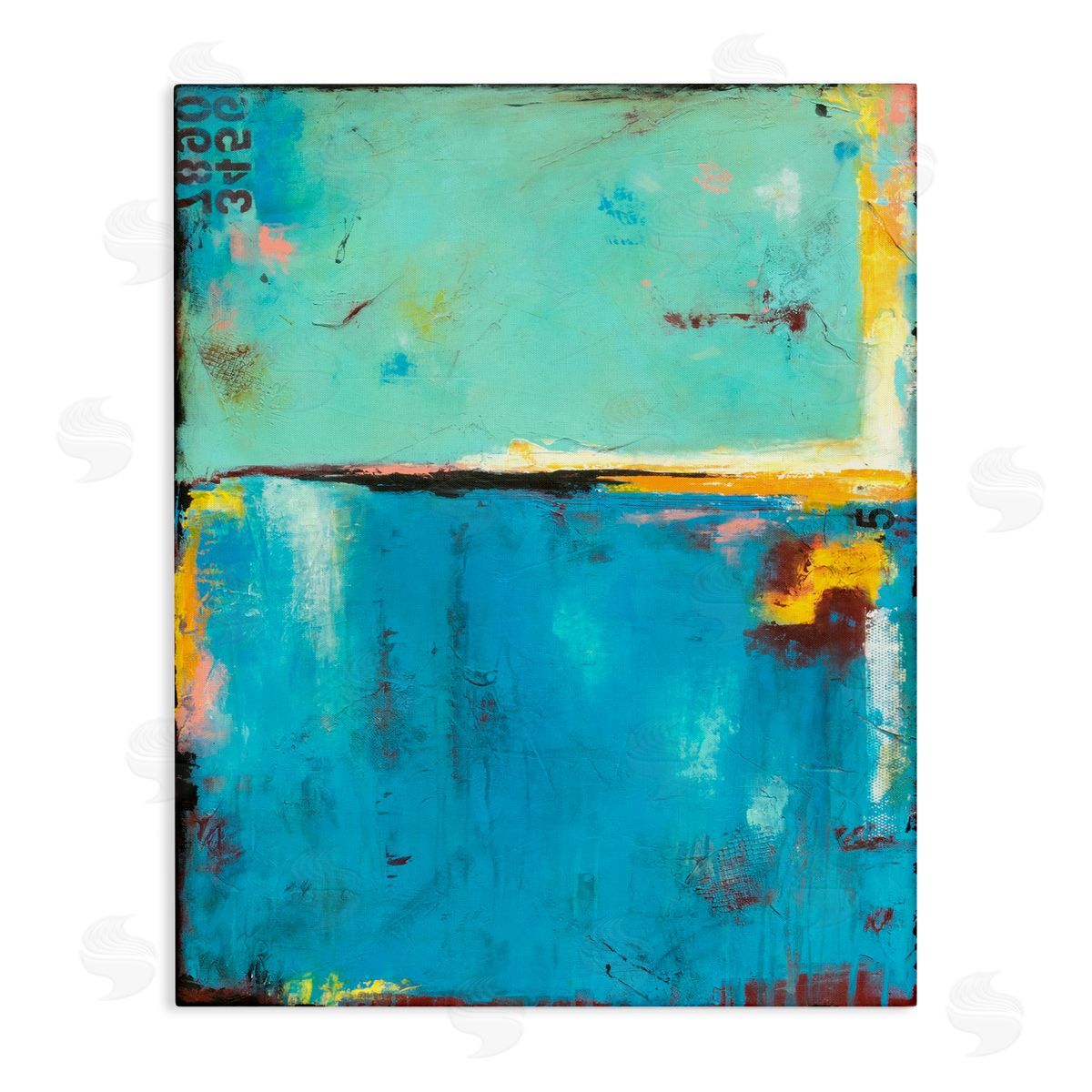 Erin Ashley Blue Design with Numerical Detail Canvas Wall Art