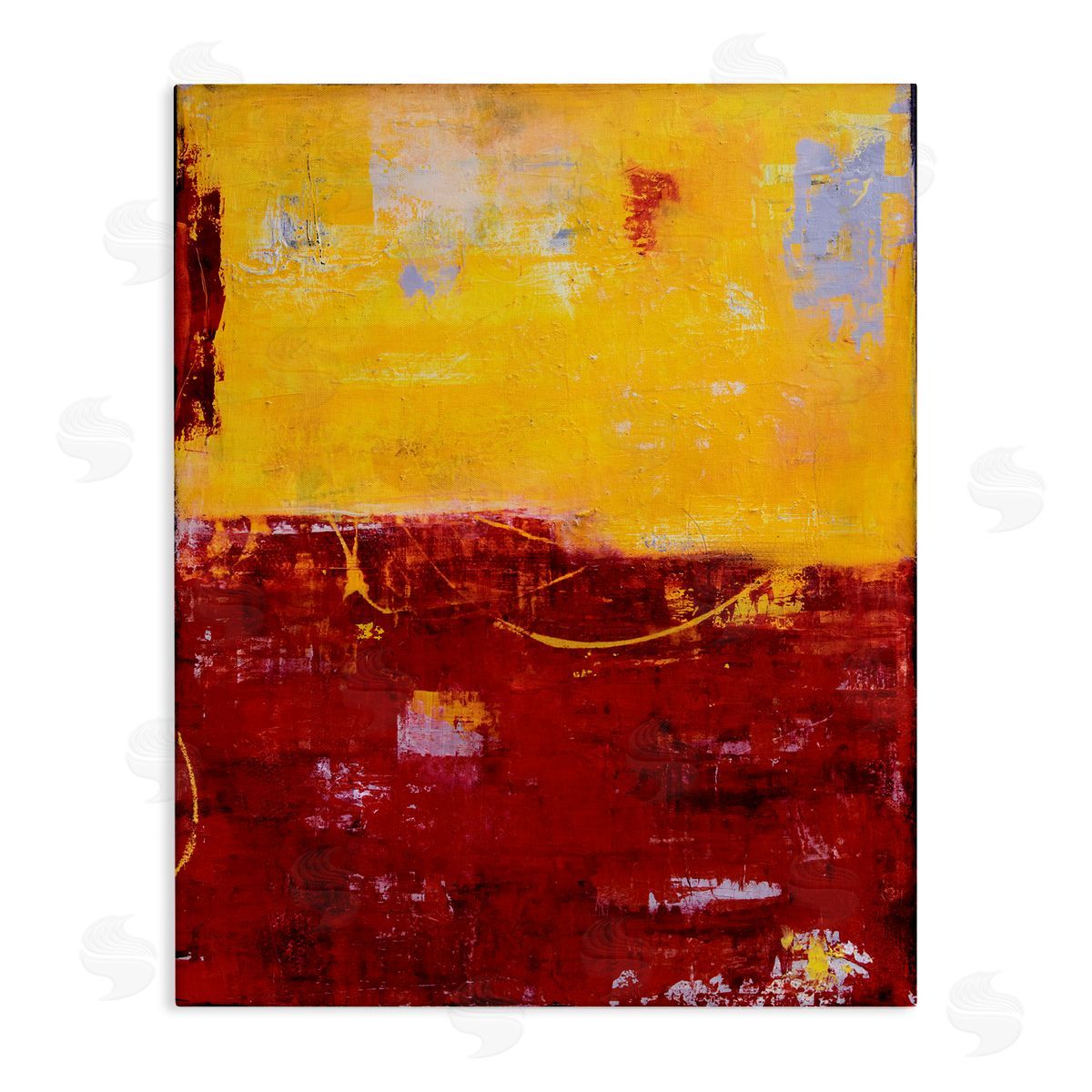 Erin Ashley Red Yellow Block Horizon Line Canvas Wall Art