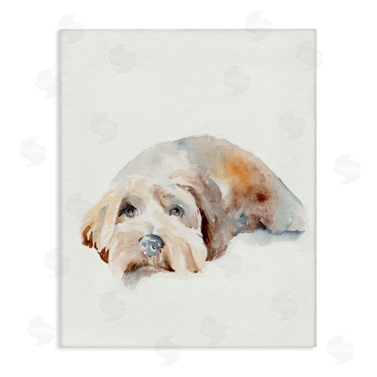 Jennifer Paxton Parker Scruffy Dog Laying Down Painting Canvas Wall Art