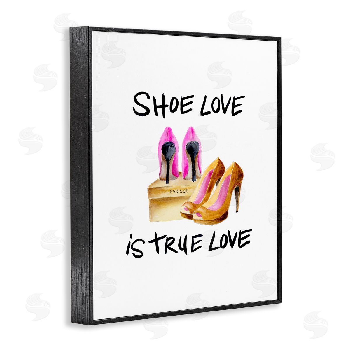 Regina Moore Shoe Love True Love Phrase Black Framed Giclee Wall Art