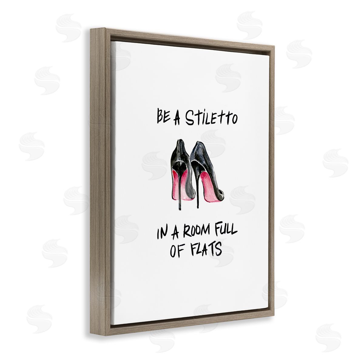 Regina Moore Be a Stiletto Fashion Quote Brown Floater Frame Canvas Art