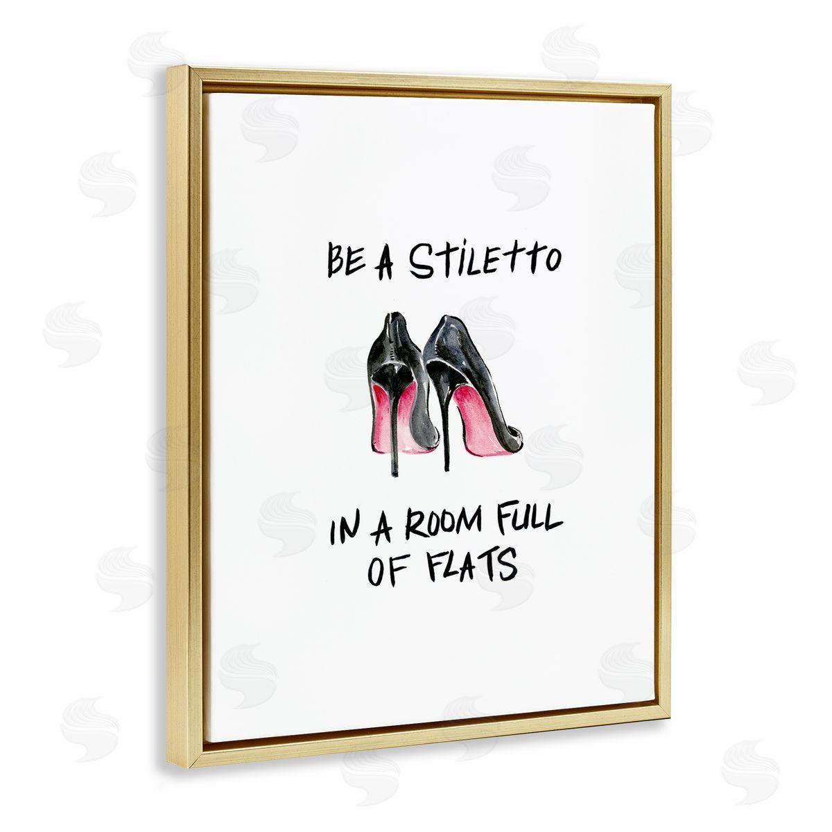 Regina Moore Be a Stiletto Fashion Quote Gold Floater Frame Canvas Art