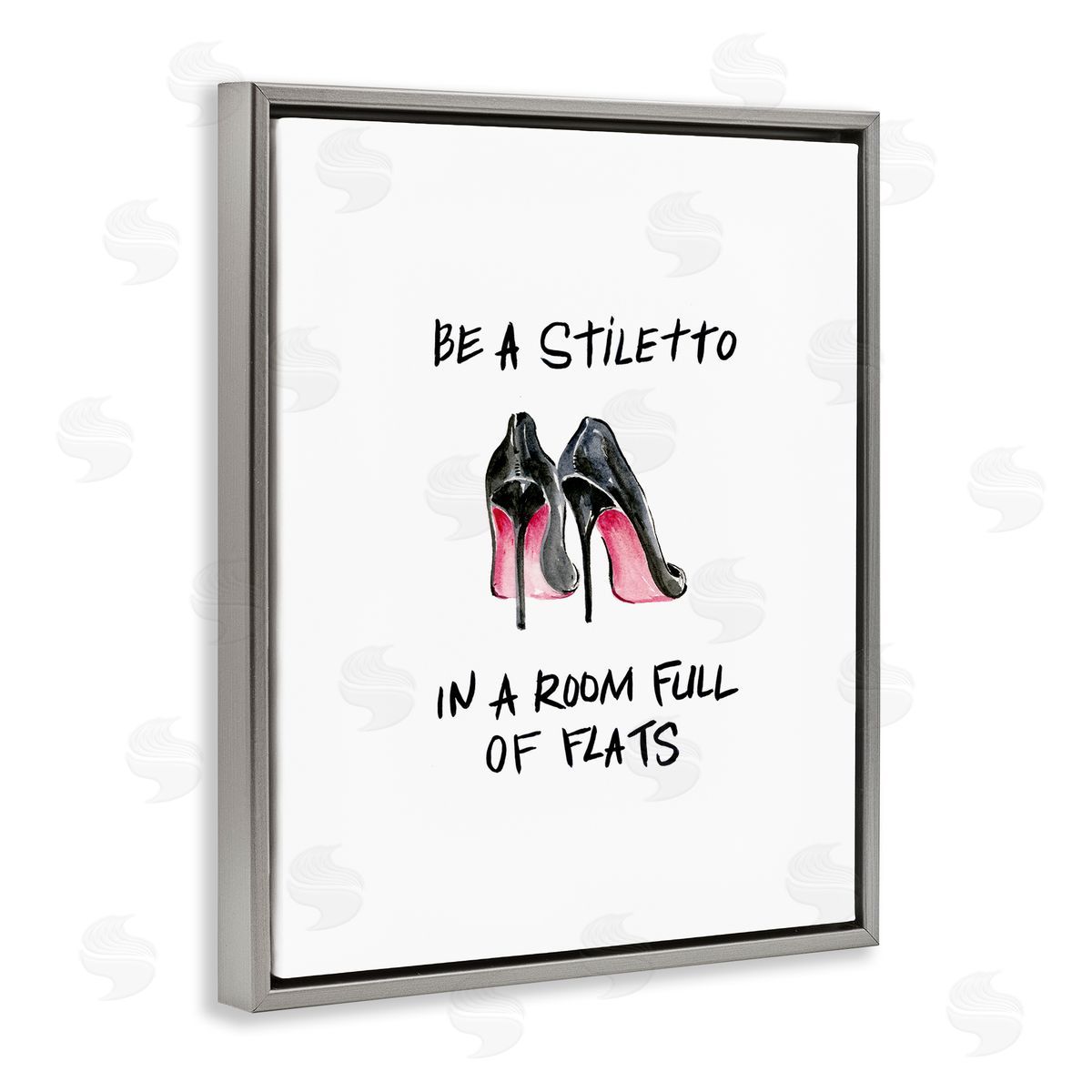 Regina Moore Be a Stiletto Fashion Quote Gray Floater Frame Canvas Art