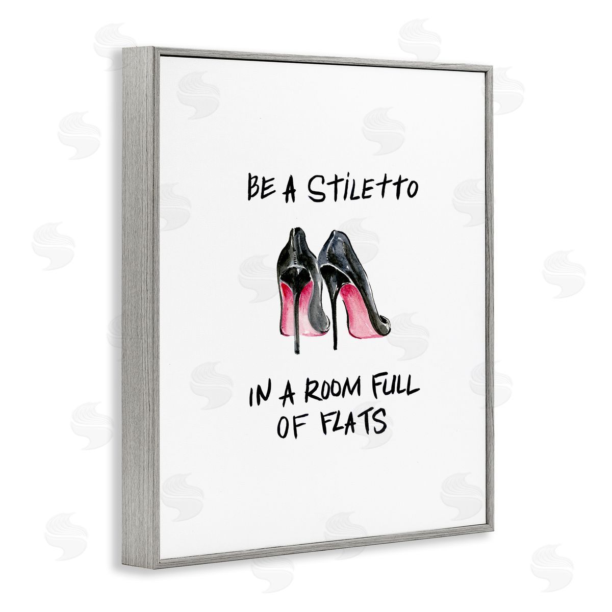 Regina Moore Be a Stiletto Fashion Quote Gray Framed Giclee Wall Art