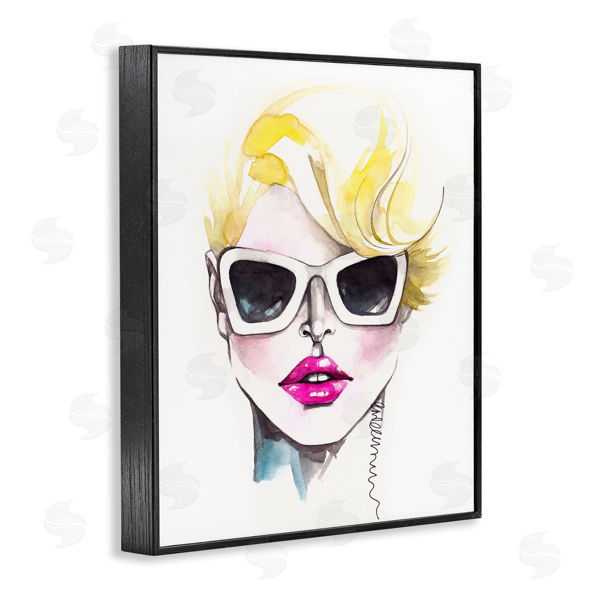 Elisaveta Stoilova Female Fashion Portrait Sunglasses Black Framed Giclee Wall Art