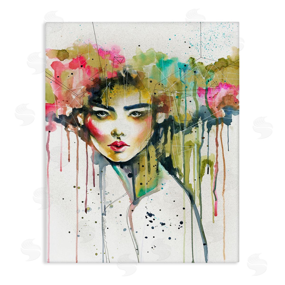 Elisaveta Stoilova Colorful Female Crown Portrait Canvas Wall Art