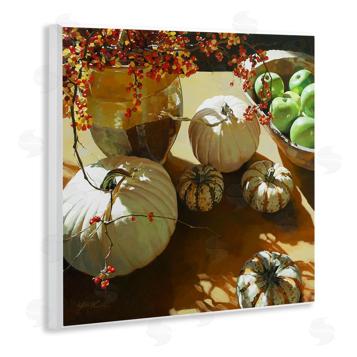 Heide Presse Autumn Pumpkin Harvest Table Wall Plaque Art