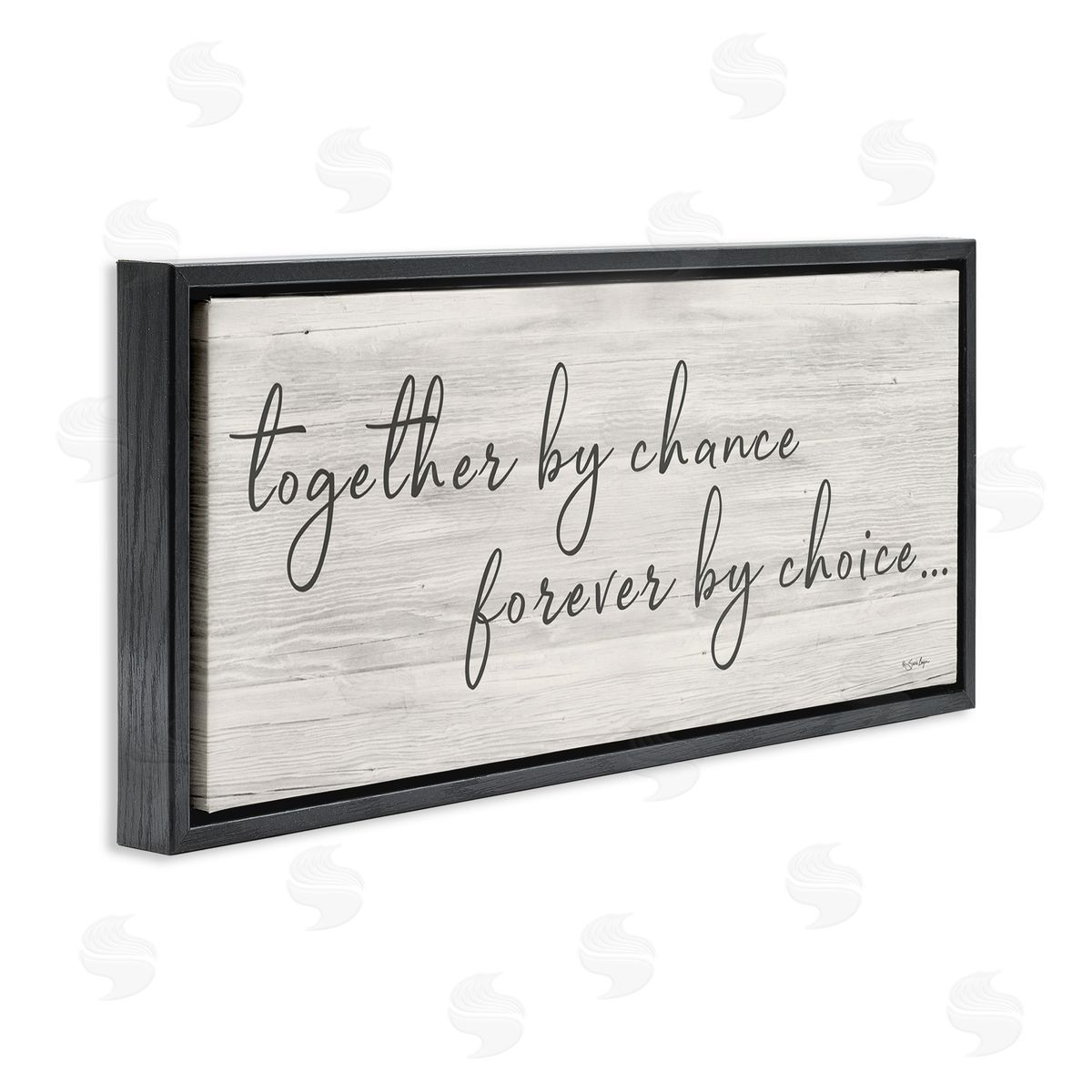 Susie Boyer Together By Chance Romantic Phrase Black Floater Frame Canvas Art