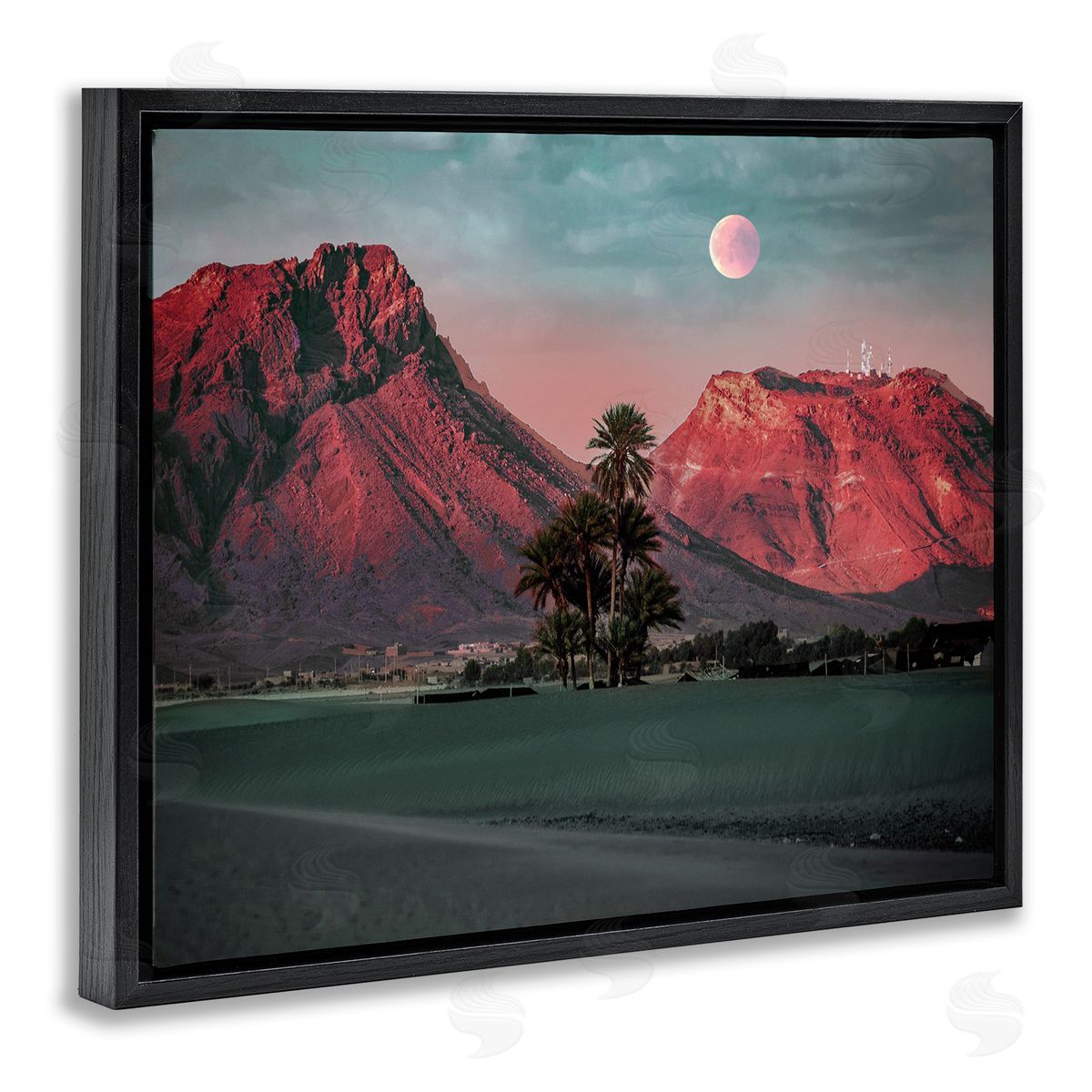 Ziwei Li Desert Canyon Warm Color Landscape Black Floater Frame Canvas Art