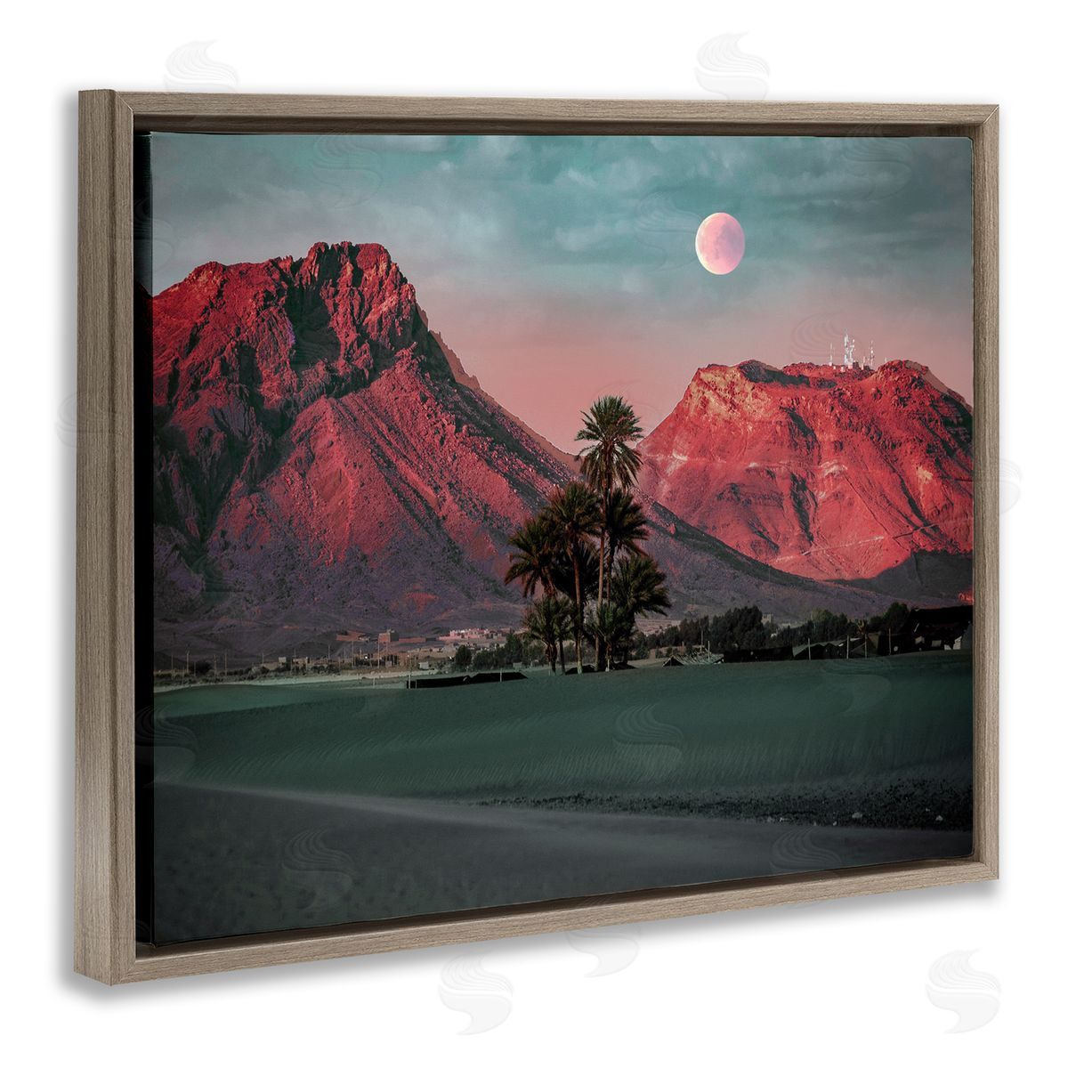 Ziwei Li Desert Canyon Warm Color Landscape Brown Floater Frame Canvas Art