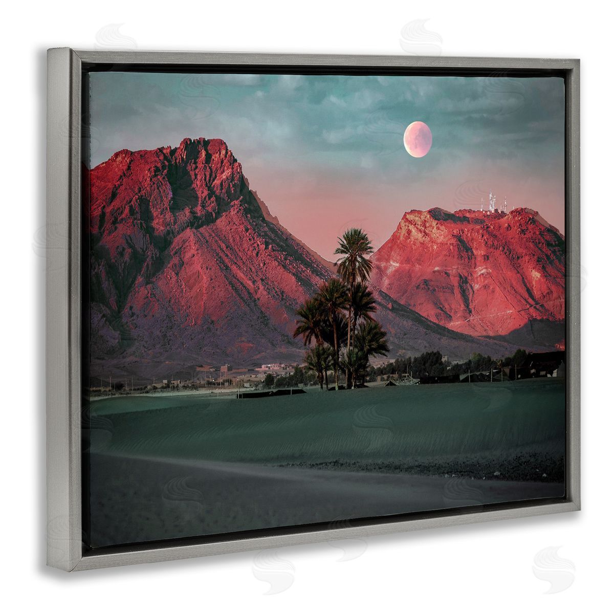Ziwei Li Desert Canyon Warm Color Landscape Gray Floater Frame Canvas Art