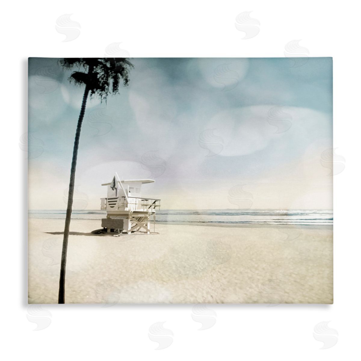 Devon Davis Empty Beach Coast Lifeguard Stand Canvas Wall Art