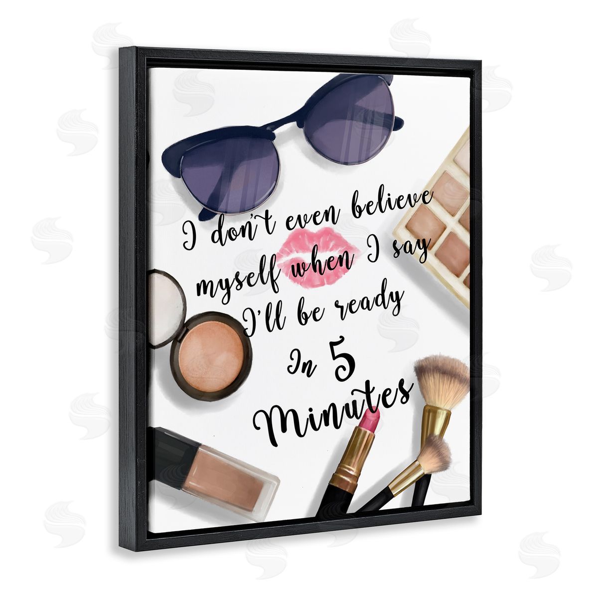 Ziwei Li Fashion Ready in Five Glam Humor Black Floater Frame Canvas Art