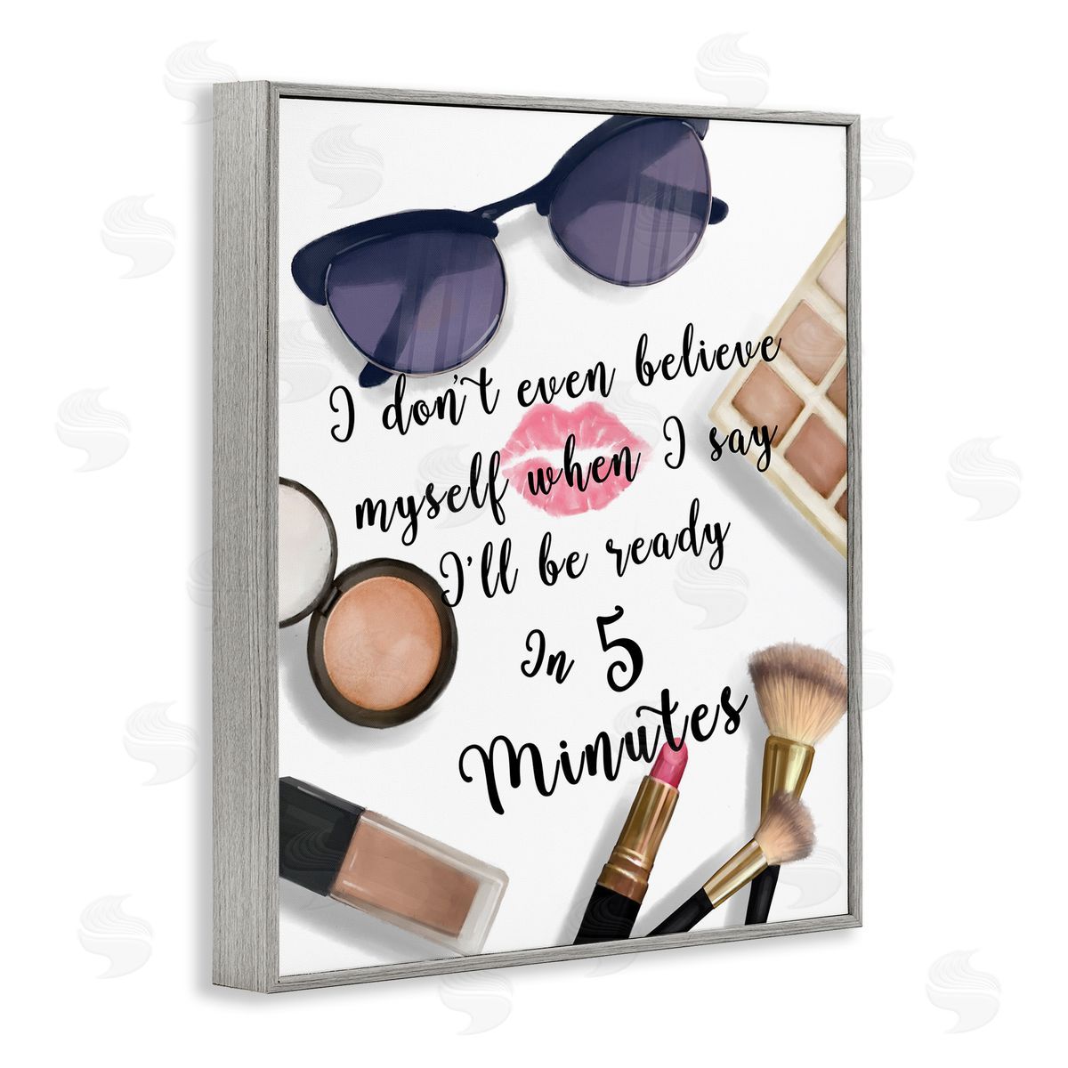 Ziwei Li Fashion Ready in Five Glam Humor Gray Framed Giclee Wall Art