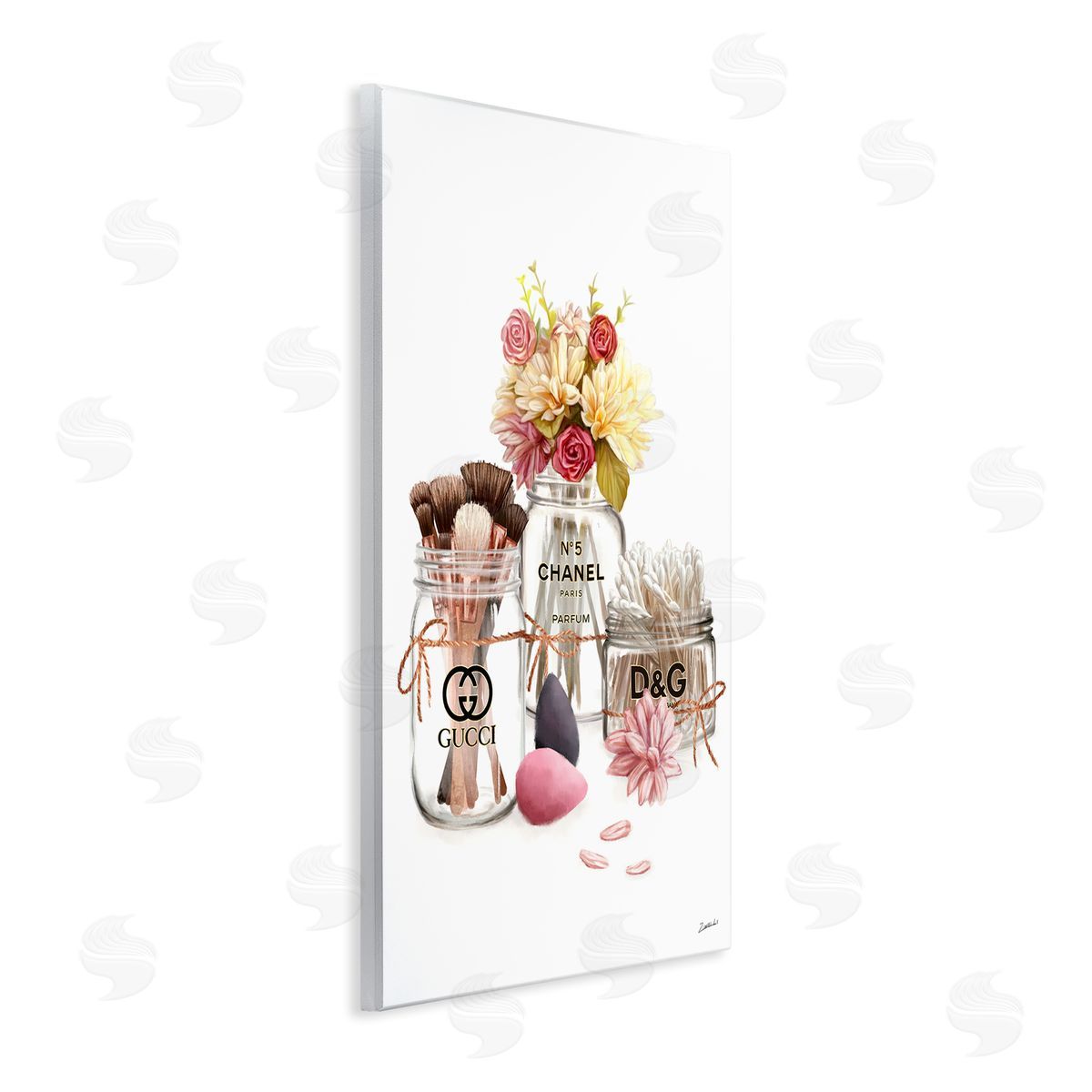 Ziwei Li Florals in Fashion Jars Toiletries Wall Plaque Art