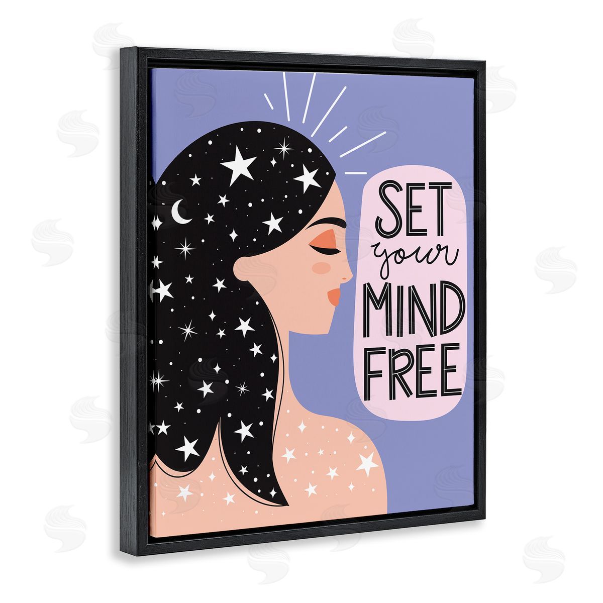 Ilis Avilés Set Your Mind Free Female Constellations Black Floater Frame Canvas Art