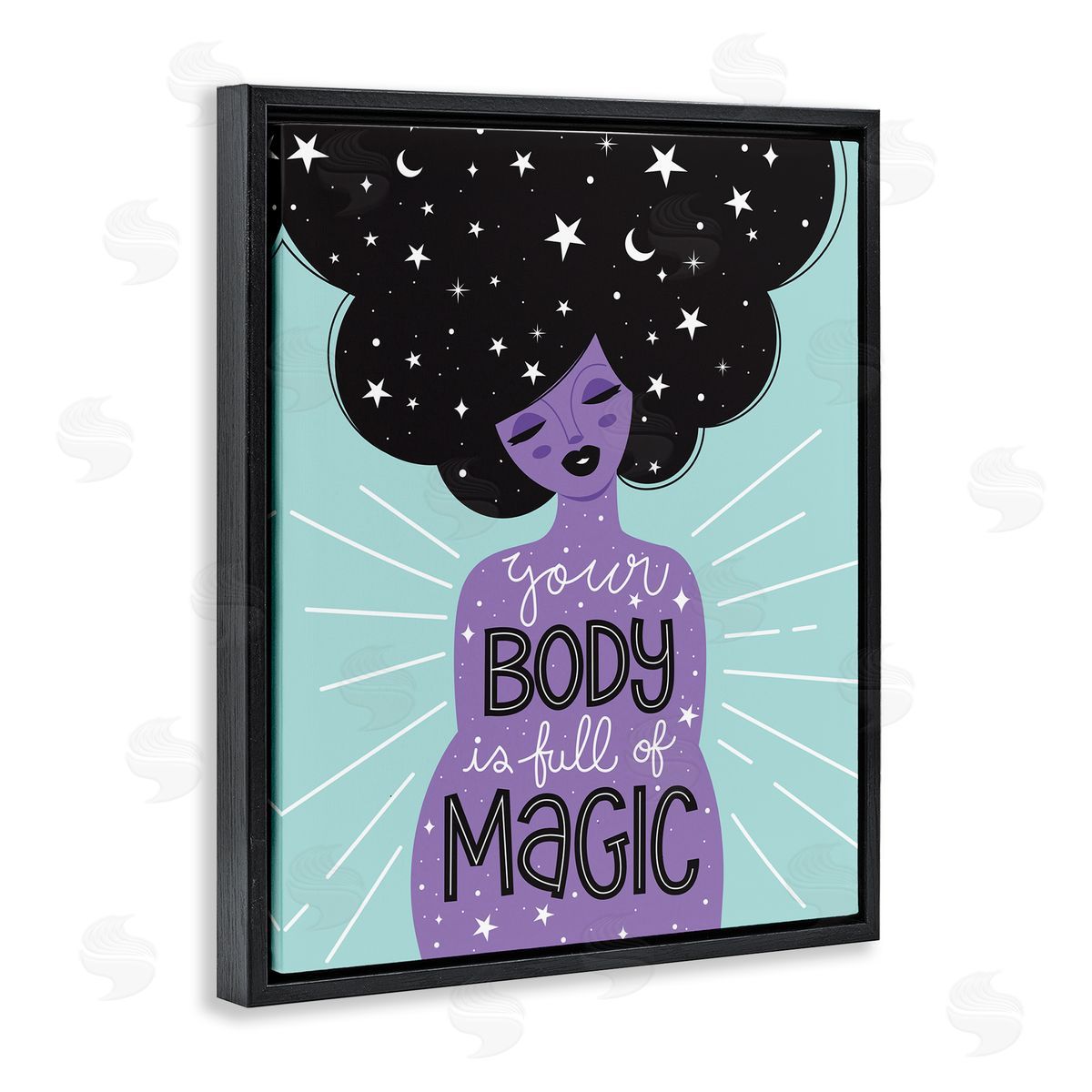 Ilis Avilés Body Full of Magic Astrological Hair Black Floater Frame Canvas Art