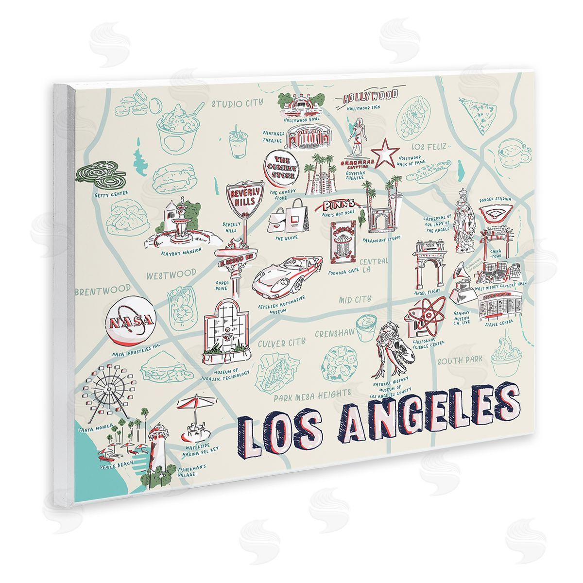 Ziwei Li Los Angeles California Famous Destinations Wall Plaque Art