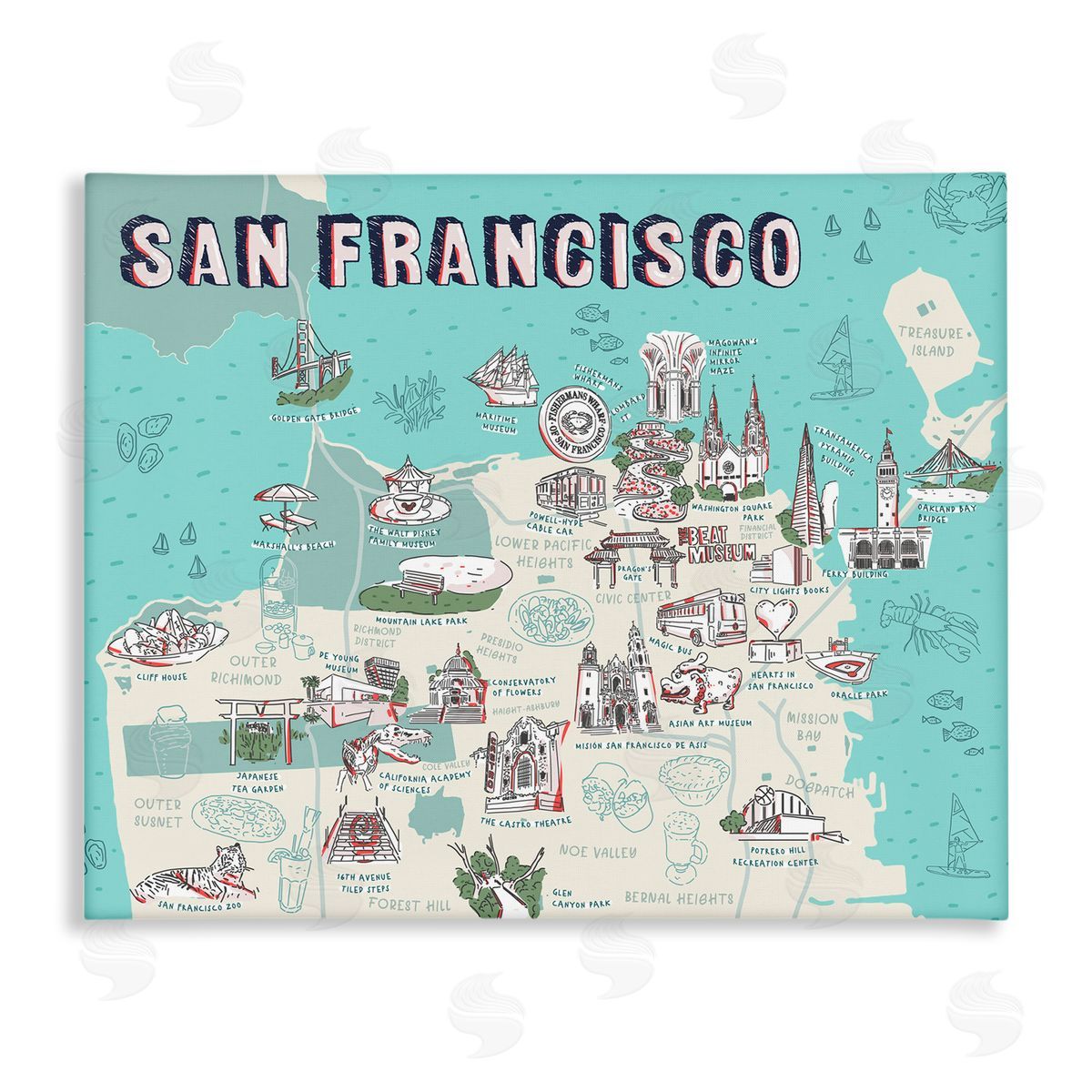 Ziwei Li San Francisco California Tourist Destinations Canvas Wall Art