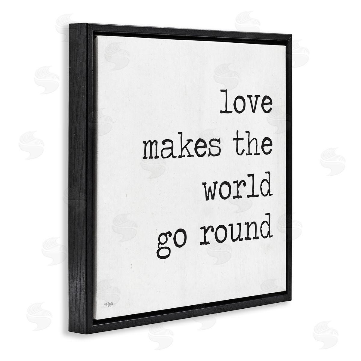 Jaxn Blvd. Love Quote Minimal Text Black Floater Frame Canvas Art