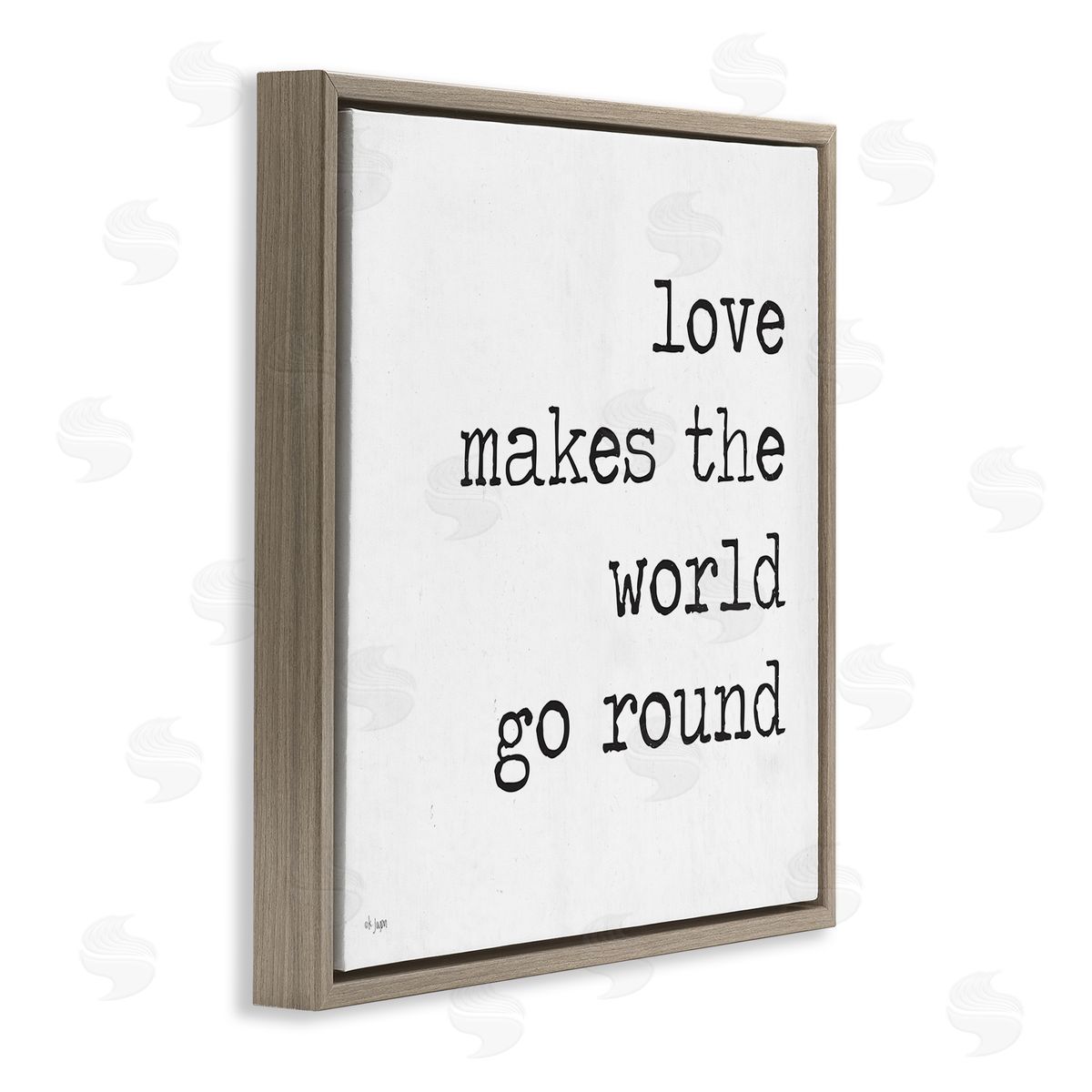 Jaxn Blvd. Love Quote Minimal Text Brown Floater Frame Canvas Art