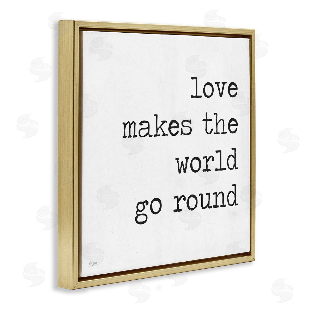 Jaxn Blvd. Love Quote Minimal Text Gold Floater Frame Canvas Art