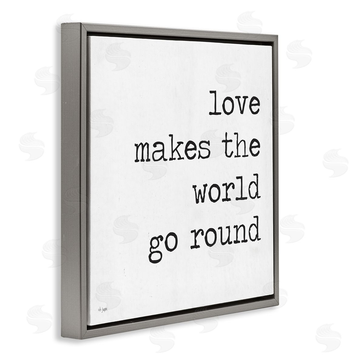Jaxn Blvd. Love Quote Minimal Text Gray Floater Frame Canvas Art