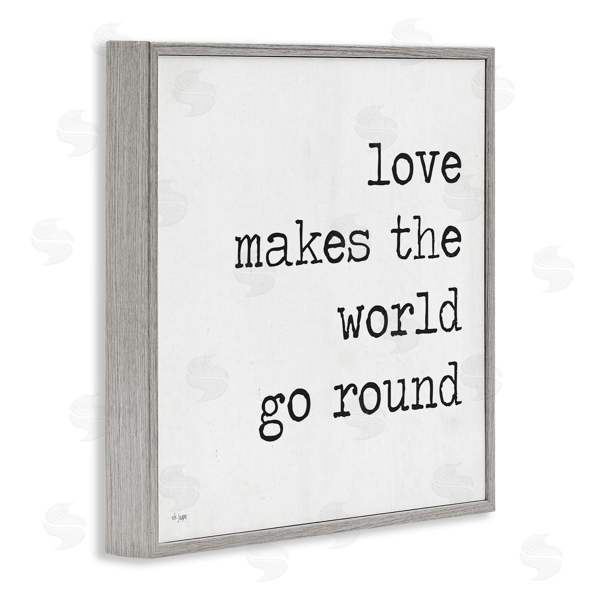 Jaxn Blvd. Love Quote Minimal Text Gray Framed Giclee Wall Art